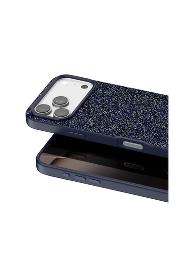 Onegif Apple İphone 17 Pro Uyumlu Bright Simli Kapak - Mavi Çok Renkli
