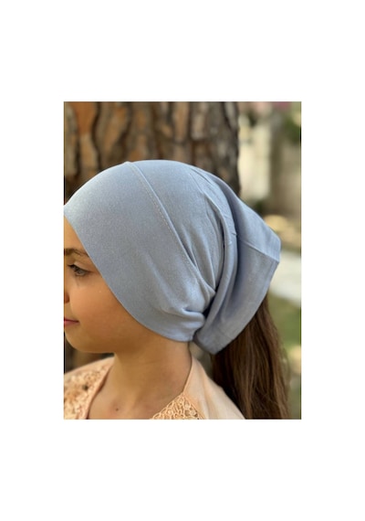Aldaıyr Dikişli Hazır Pratik Geçmeli Düz Çocuk Boru Bone Gümüş