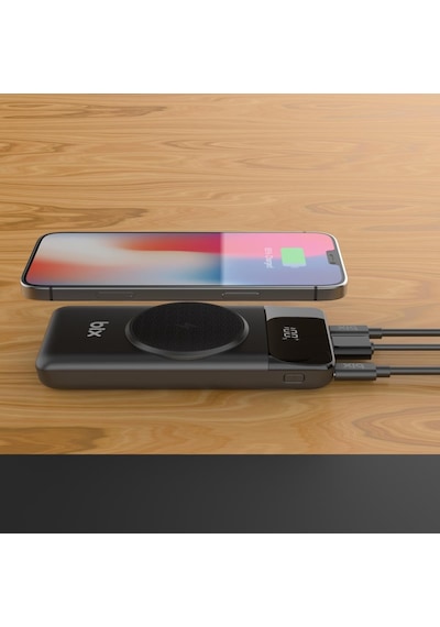 Bix Pb102 10000 Mah Usb Pd Qc 4.0 Kablosuz Şarj Powerbank Siyah