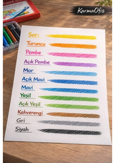 Comfort 12 Li Keçeli Kalem Seti Yıkanabilir, Canlı Renkler, Çocuklar İçin Güvenli Boyama Kalemi
