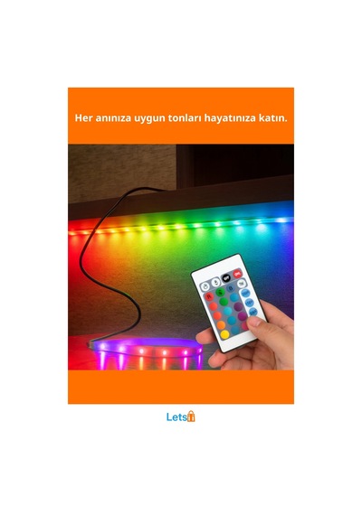 Rgb Kumandalı 30 Led Usb Aydınlatma Şeridi 5m 1 Adet