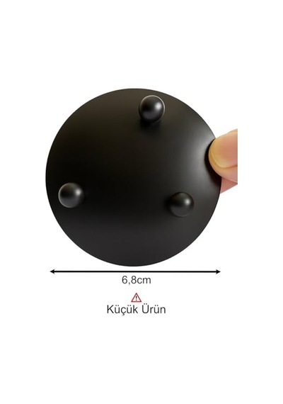 Spelt Mum Tabağı Şamdan Metal Altlık Takı Kasesi Dekoratif Mini Organizer Düzenleyici Tabak Siyah 6,8 Cm