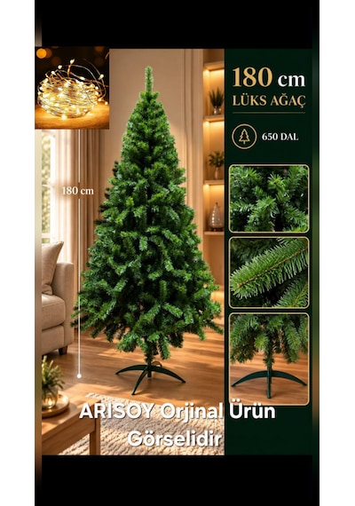Arısoy 180 Cm Yılbaşı Çam Ağacı Peri Led Işık Hediyeli
