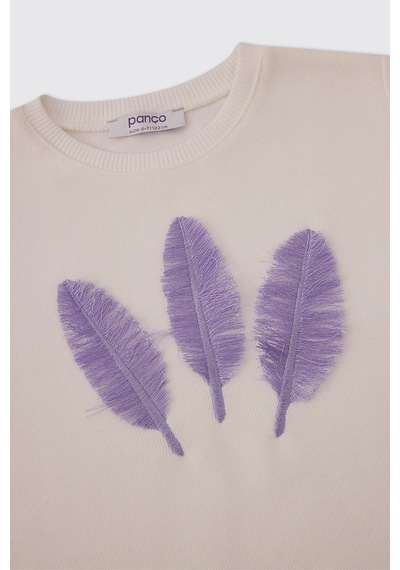 Panço Kız Çocuk Ekru-lila Sweatshirt 2521gk08064 Krem Panço Kız Çocuk Ekru-lila Sweatshirt 2521gk08064 Krem