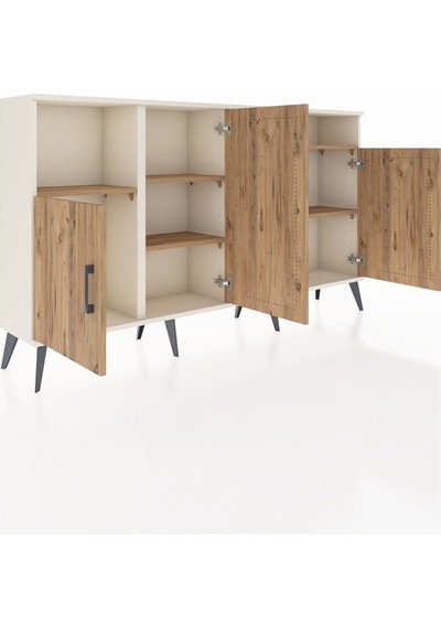 Arges Konsol 5 Raflı 4 Kapaklı 176x30x99 Aytaşı-çam Atlas Çam - Aytası