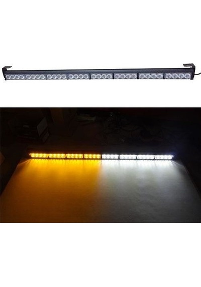 Kgn Tepe Led Bar Çakarlı Off Road 12-24v 112cm Sarı-beyaz Metal Gövde