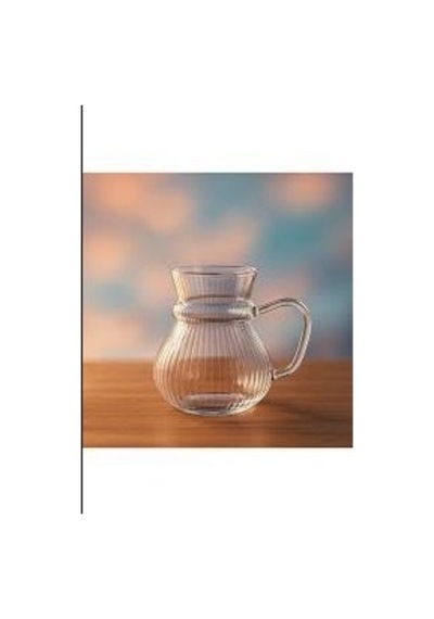 Keyf Çay Borosilikat Çizgili Cam Bardağı Seti 200ml Renkli