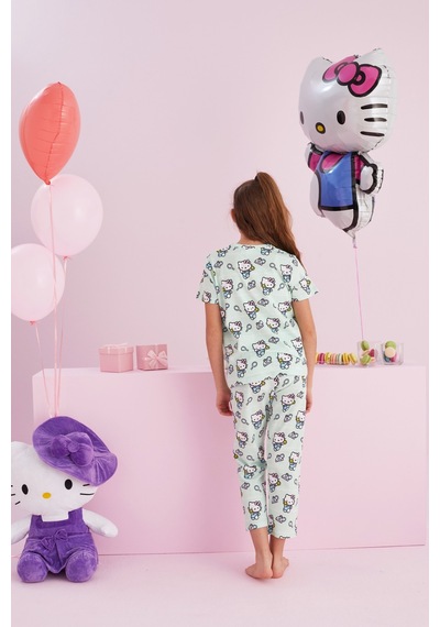 Siyah İnci Lisanslı %100 Pamuk Çok Renkli Bisklet Yaka Pijama Takım Hk002 Yeşil Siyah İnci Lisanslı %100 Pamuk Çok Renkli Bisklet Yaka Pijama Takım Hk002 Yeşil
