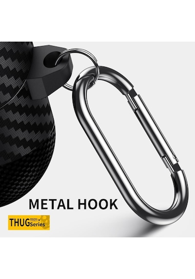 Samsung Galaxy Buds3 / Galaxy Buds3 Pro Ve Galaxy Buds 3 Fe Uyumlu Karbon Fiber Hybrid Polymer Technology Kuru Kafa Tasarım Güvenlik Kilitli Kulaklık Kılıfı
