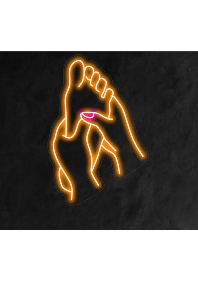 Ayak Masajı Şekilli Neon Tabela Turuncu