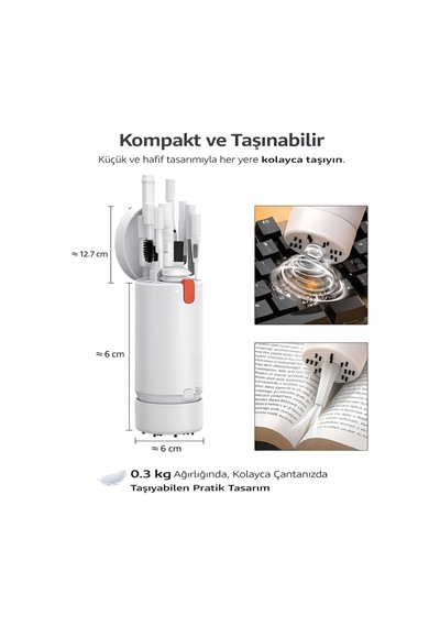 21in1 600mah Mini Süpürge Laptop Telefon Kamera Kulaklık Apple Uyumlu MacBook