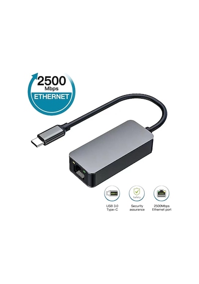 4752 Usb Type C To Ethernet 2500mbps İnternet Çevirici Adaptör