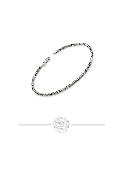 925 Ayar Gümüş Erkek Bileklik 2.5 Mm Yuvarlak Zincir Kral Bileklik St426 98155119