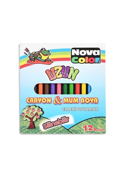 Nc-2112 12 Li Uzun Mum Boya Çok Renkli
