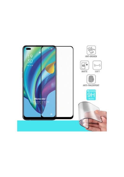 Microsonic Oppo Reno 4 Lite Seramik Matte Flexible Ekran Koruyucu Siyah