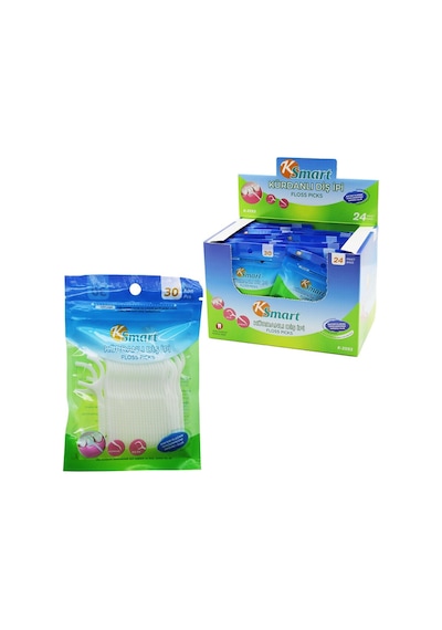 720 Adet Poşetli Kürdanlı Diş İpi 30pcs X 24 Timya/go1395 200302
