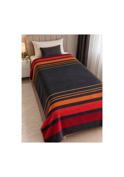 Tek Kişilik Pamuklu Battaniye 150x200 Cm Kırmızı Kırmızı