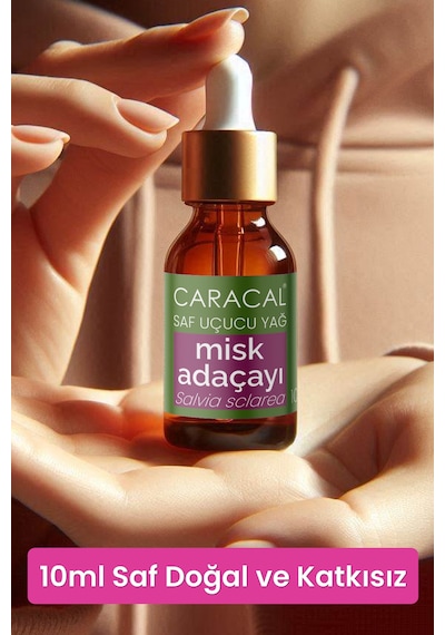 Caracal %100 Saf Misk Adaçayı Yağı Doğal Saf Ada Çayı Yağı Uçucu Katkısız Yağ 10 ML