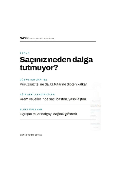 Deniz Tuzu Saç Bakım Spreyi / Doğal Dalga, Hacim Ve Dolgunluk Verici Deniz Tuzu Spreyi