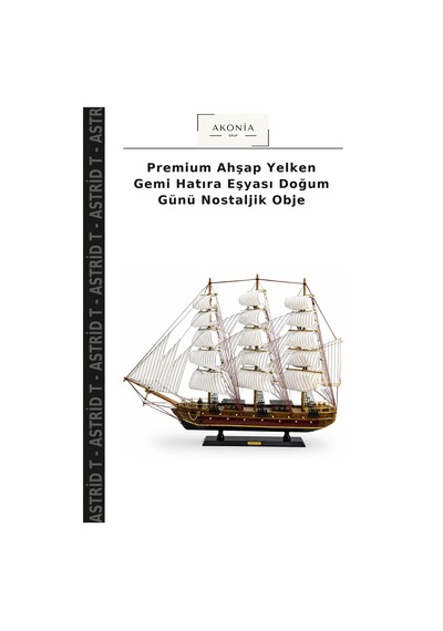 Premium Ahşap Yelken Gemi Hatıra Eşyası Doğum Günü Nostaljik Obje
