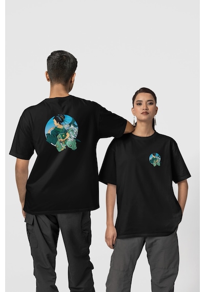 Geyşa Koi Ön-arka Baskılı %100 Pamuk Beyaz Kadın/erkek Unisex Rahat Kalıp Oversize T-shirt Siyah Geyşa Koi Ön-arka Baskılı %100 Pamuk Beyaz Kadın/erkek Unisex Rahat Kalıp Oversize T-shirt Siyah