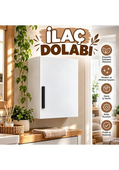 İlaç Ecza Dolabı Beyaz