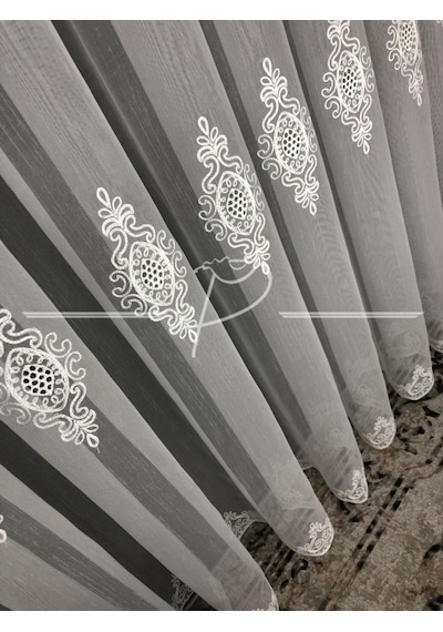 Tül Perde Taç Marka Ekselans Desen Serpme Suzene Motif Çok Renkli