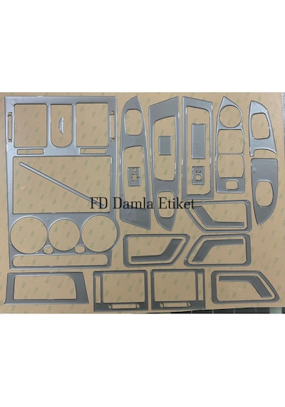 Hyundai Getz 2001 - 2010 Torpido, Konsol, Trim, Göğüs Maun Kaplama Gümüş Gri Renk