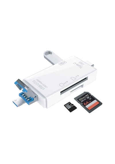 6 İn 1 Kart Okuyucu Adaptör, Çoklu Usb, Otg, Sd Kart, Okuyucu, Yd-40 Yd-40 Beyaz