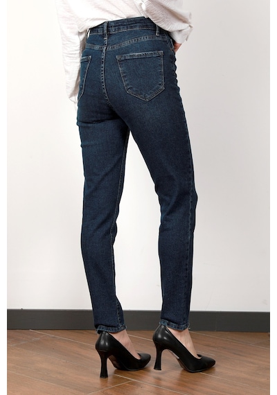 Giysa Kadın Lyc Yüksek Bel Skinny Jean Koyu Mavi
