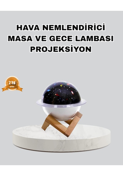 Aromaterapili Usb Hava Nemlendirici Projeksiyon Işıklı, Sessiz Ve Şık Tasarım