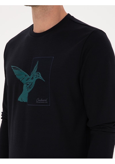Lacivert Regular Fit Bisiklet Yaka Sweatshirt