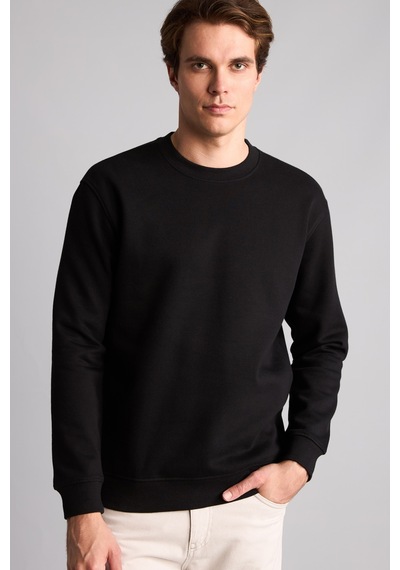 Defacto Regular Fıt Bisiklet Yaka Basic Sweatshırt H5180ax26aubk81 Siyah-bk81
