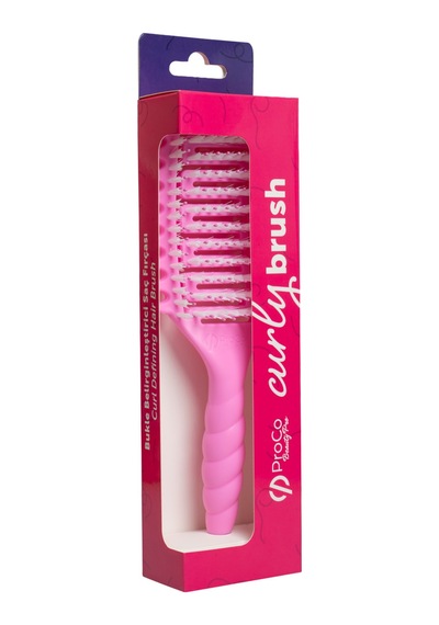 Proco Beauty Proco Beauty Pro Curlybrush - Pembe - Kıvırcık Saçlar İçin Bukle Belirginleştirici Saç Fırçası