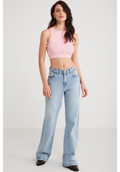 Ethıquet Joyce Kadın Slim Fit Dar Kalıp Sıfır Kol Bisiklet Yaka Örme Crop Pembe Atlet