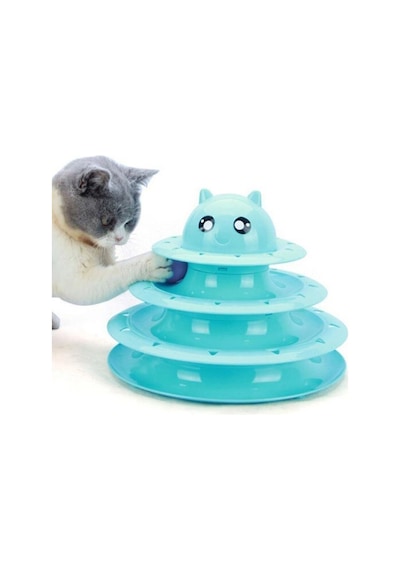Kedi Oyuncağı Tower Of Tracks Eğlenceli Üç Katlı Seti Kedi Oyunu