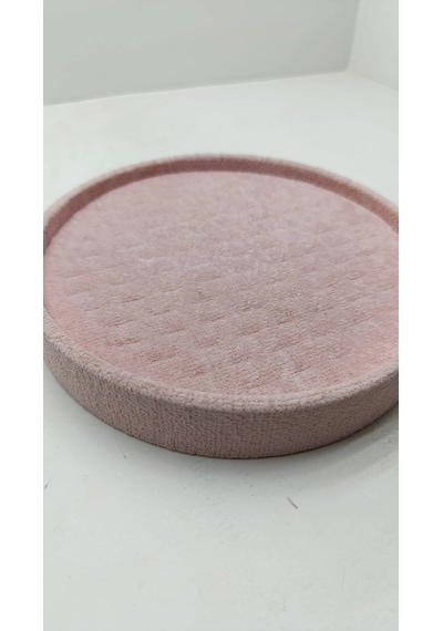 Silindir Model Süet Kumaş 20/20 Cm Batırmalı Pembe Küpe-piercing Tablası