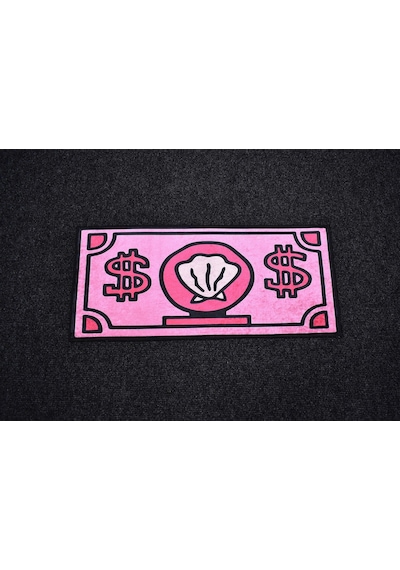 Zehra Abla Halı Yeni Lüks Dekoratif Pembe Para Banknotu Tasarım Digital Baskı Makine Halısı 7164 Çok Renkli