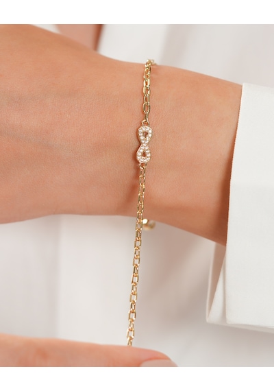 Debora Jewelry 14 Ayar Altın Sonsuzluk Ataç Modeli Bileklik