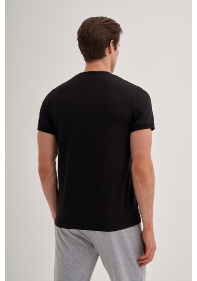 Cazador 4620 Bisiklet Yaka T-shirt Siyah