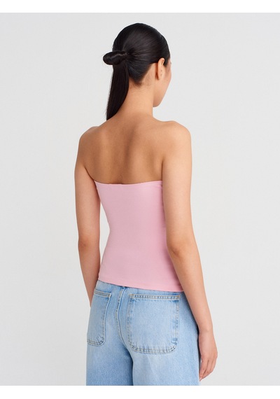 Dilvin 21103 Straplez Top-toz Pembe Toz Pembe