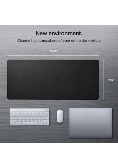 Spigen Regnum Büyük Boy 90x40cm Mouse Pad Vegan Deri Ld302 Siyah - App04762 Spigen Tr  - Teşhir