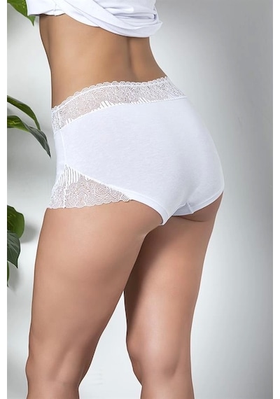 Fevien Dantel Detaylı Boxer Beyaz Brf21783 Beyaz