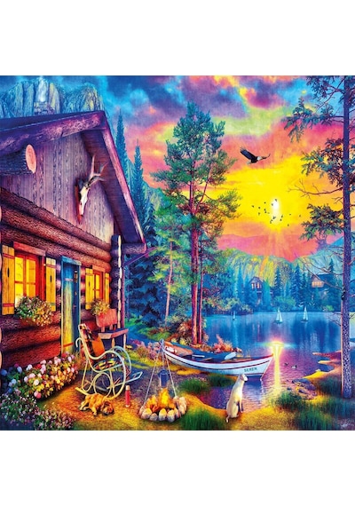20818 Puzzle 1000 Evening Sunset Cabin