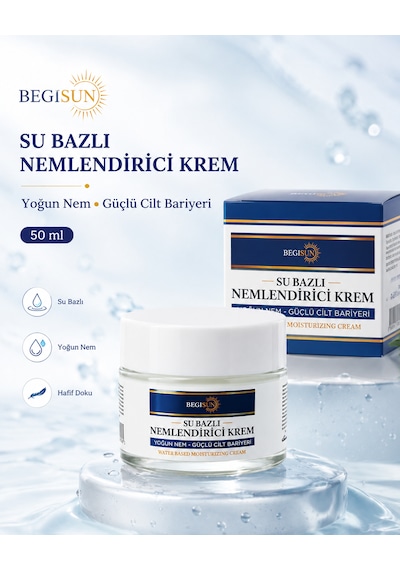 Yoğun Nemlendirici Su Bazlı Yüz Kremi Cilt Bariyerini Destekleyen Hafif Formül 50 Ml