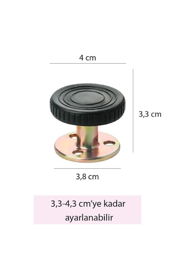 Yatak Baza Başlık Sabitleme Aparatı Ses Titreşim Önleyici Eşya Sabitleme 2 Adet 3,3-4,3 Cm 1