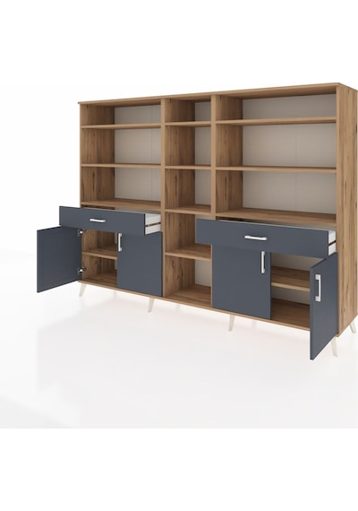 Hyperion Dolap 12 Raflı 2 Çekmeceli 4 Kapaklı 220x44x163 Çam-antr Çam-antrasit Hyperion Dolap 12 Raflı 2 Çekmeceli 4 Kapaklı 220x44x163 Çam-antr Çam-antrasit