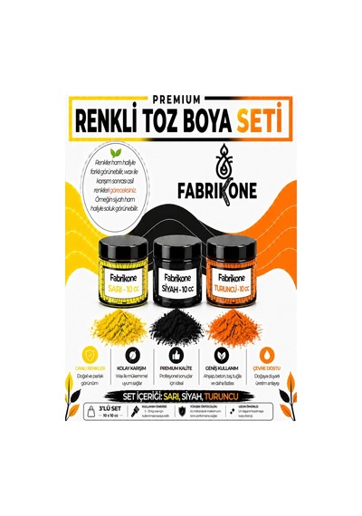 3'lü Set Premium Parafin Soya Wax Toz Mum Boyası Hobi Seti - 10 Cc Sarı, Siyah, Turuncu Bkfab3srst10g Karışık