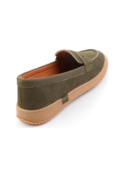 Bambi Yeşil Hakiki Deri Kadın Loafer Ayakkabı K01045050401