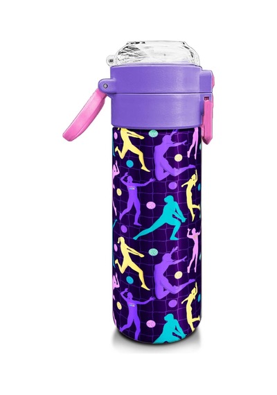 Coral High Kids Mor Voleybol Desenli Pipetli Ve Direkt İçim Çelik Termos 500 Ml 31849 Mor